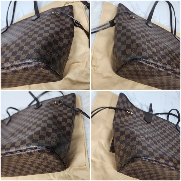 π Authentic Louis Vuitton Neverfull Damier Ebene Tote MM - Picture 12 of 16